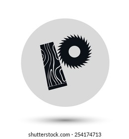 The circular saw icon. Saw symbol. Flat Vector illustration