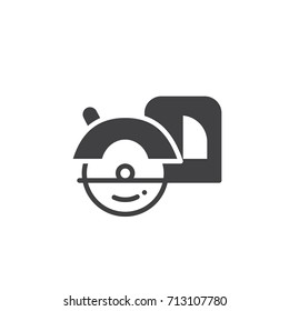 Circular saw icon vector, filled flat sign, solid pictogram isolated on white. Symbol, logo illustration.