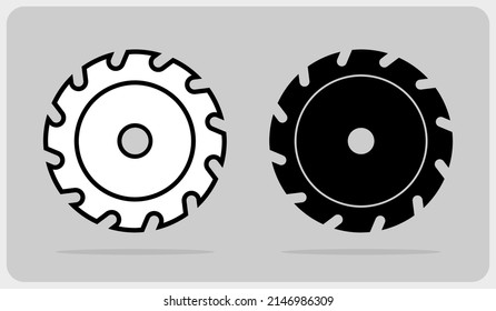 circular saw icon in vector illustration, saw blade icon.