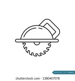 Circular Saw Icon Vector Template