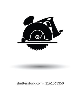 Circular saw icon. White background with shadow design. Vector illustration.