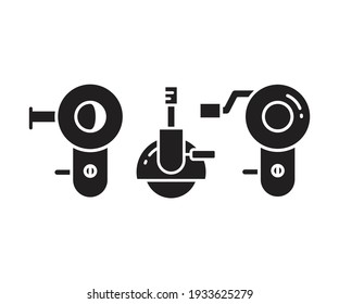 circular saw icons set vector