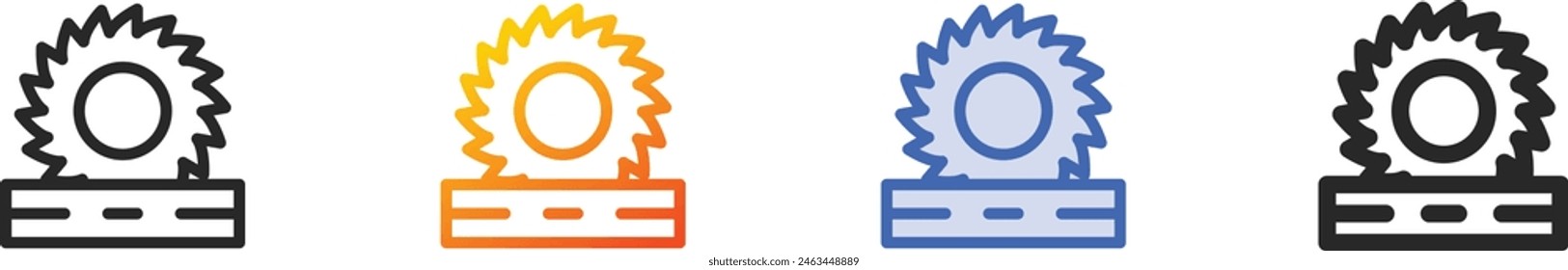 circular saw icon.Thin Linear, Gradient, Blue Stroke and bold Style Design Isolated On White Background