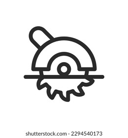 Circular saw isolated icon, circular cutting vector icon with editable stroke