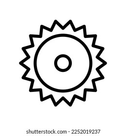 Circular saw line icon isolated on white background. Black flat thin icon on modern outline style. Linear symbol and editable stroke. Simple and pixel perfect stroke vector illustration.