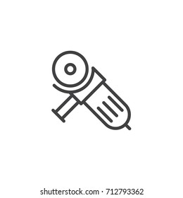 Circular saw line icon, outline vector sign, linear style pictogram isolated on white. Symbol, logo illustration. Editable stroke