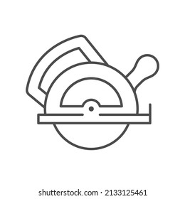 Circular saw line outline icon