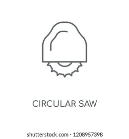 Circular saw linear icon. Circular saw concept stroke symbol design. Thin graphic elements vector illustration, outline pattern on a white background, eps 10.