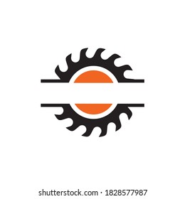 Circular saw logo design template for woodworking company