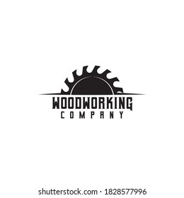 Circular saw logo design template for woodworking company