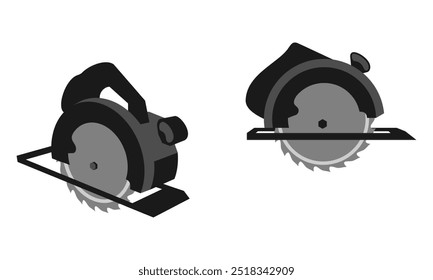 circular saw machine with circle saw blade. vector illustration isolated on white background.