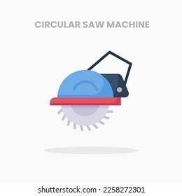 Circular Saw machine icon flat. Vector illustration on white background. Can used for web, app, digital product, presentation, UI and many more.