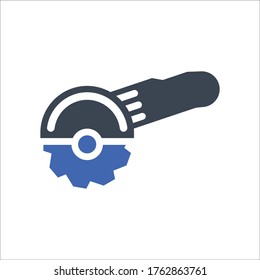 Circular saw machine icon, vector graphics