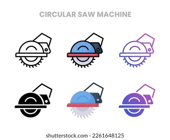 Iconos de la máquina de guiñada circular ilustración vectorial línea, plano, glifo, gradiente de color de contorno. Ideal para web, aplicación, presentación y más. Actrazo editable y píxel perfecto.