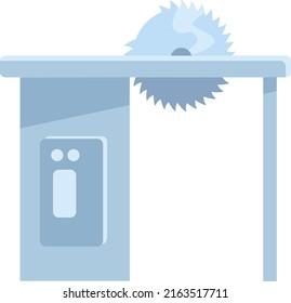 Circular saw machine semi flat color vector object. Full sized item on white. Automatic instrument for cutting wood simple cartoon style illustration for web graphic design and animation