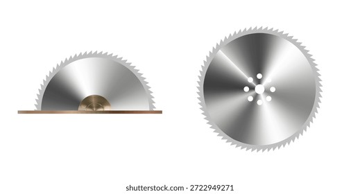 Circular saw metal flat icon. Blade icon saw tool cut. Vector