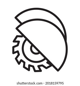 Circular saw Outline bold Vector Icon which can be easily modified or Edited 