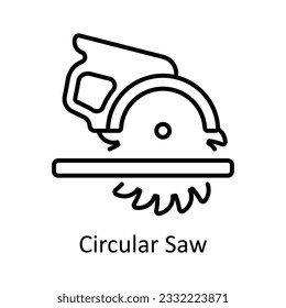 Circular Saw Outline Icon Design illustration. Home Repair And Maintenance Symbol on White background EPS 10 File