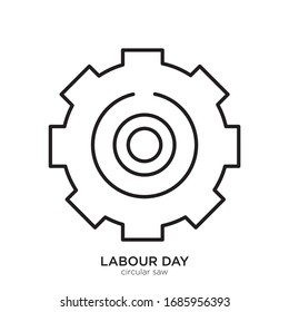 Circular saw outline. Isolated circular saw on white background.