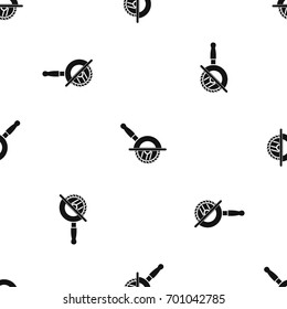 Circular saw pattern repeat seamless in black color for any design. Vector geometric illustration