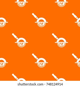 Circular saw pattern repeat seamless in orange color for any design. Vector geometric illustration