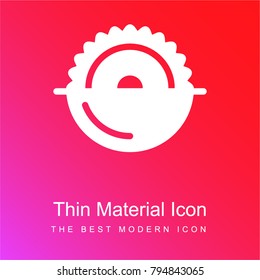 Circular saw red and pink gradient material white icon minimal design