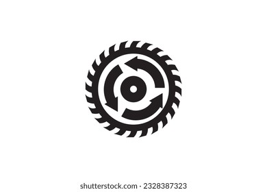 Circular saw Restitution icon design vector template