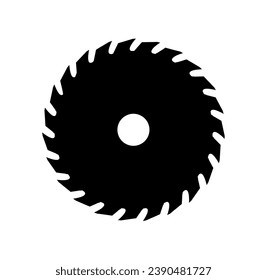 Circular saw. Rotary flat blades saw machine, cut teeth machine for carpentry, machine for wood construction. Vector