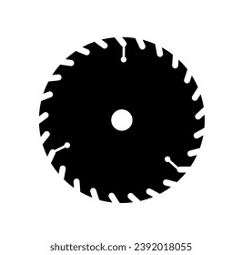 Circular saw. Rotary flat blades saw machine, cut teeth machine for carpentry, machine for wood construction. Vector illustration