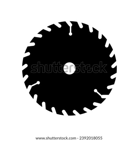 Circular saw. Rotary flat blades saw machine, cut teeth machine for carpentry, machine for wood construction. Vector illustration