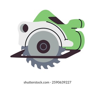Circular saw shown in cartoon isolated style isolated on white background. Concept of construction tools. Vector illustration