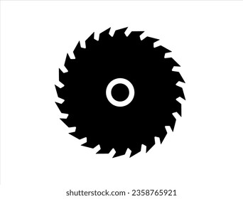 Circular saw silhouette vector art white background