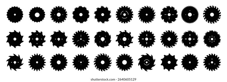 circular saw silhouettes different rotary blades recent vector cutting wood items