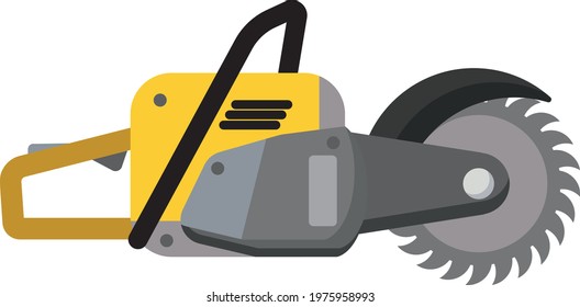 Circular saw in simple flat style.