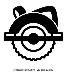 Circular saw solid icon, construction tools concept, electric circular saw vector sign on white background, glyph style icon for mobile concept and web design. Vector graphics