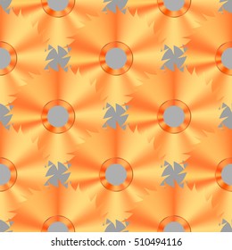 Circular Saw Steel Disc Seamless Pattern on Grey Background
