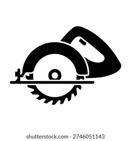 Circular saw symbolizes construction or woodworking tools in industrial design
