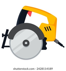 Circular saw for tile vector cartoon illustration isolated on a white background.