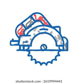 ferramenta de serra circular ícone doodle esboço vetor. sinal de ferramenta de serra circular. ilustração de símbolo isolado