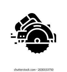 circular saw tool glyph icon vector. circular saw tool sign. isolated contour symbol black illustration