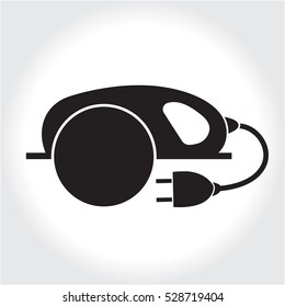 Circular Saw tool icon black silhouette. Element logo circular saw tool, isolated on a white background. Vector illustration