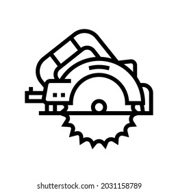 circular saw tool line icon vector. circular saw tool sign. isolated contour symbol black illustration