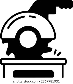 Circular Saw Top Table - Vektorfarbsymbol-Design, Symbol für Handyman Services, Hausreparaturzeichen, Stockillustration für Bauunternehmer, Marmorkutter-Maschinenkonzept