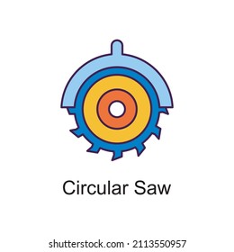 Ilustración de diseño de icono de contorno relleno del vector Saw circular. Símbolo de mejoras en el hogar sobre el fondo blanco Archivo EPS 10