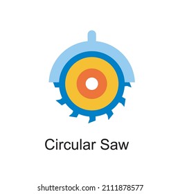 Circular Saw vector Flat Icon Design illustration. Home Improvements Symbol on White background EPS 10 File