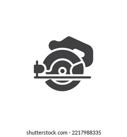 Circular Saw vector icon. filled flat sign for mobile concept and web design. Hand held circular saw glyph icon. Symbol, logo illustration. Vector graphics