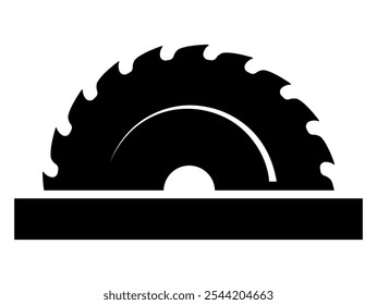 Ícone de vetor de serra circular isolado no plano de fundo branco