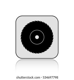 Circular saw vector icon  with long shadow