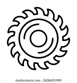 Circular Saw Vector Line Icon Design