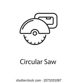 Ilustración de diseño de iconos de contorno de vector de vista circular. Símbolo de construcción sobre el archivo EPS 10 de fondo blanco